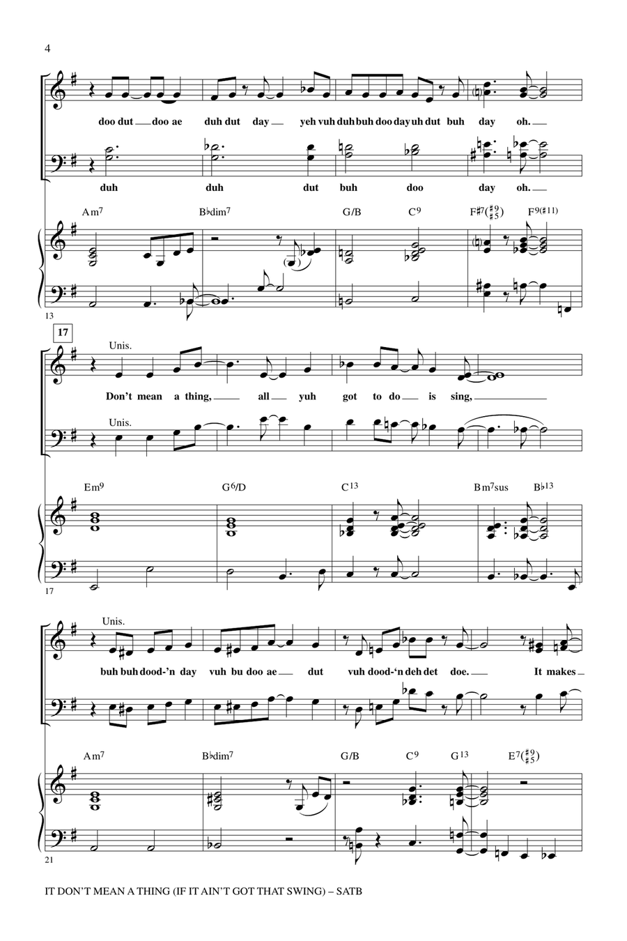 It Don't Mean A Thing (If It Ain't Got That Swing) 4-Part scores gallery preview page 2