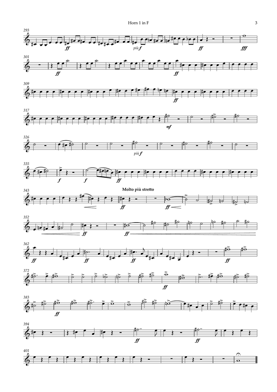 Rienzi Overture - transposed horn parts (1-4) Horn Solo scores gallery preview page 3