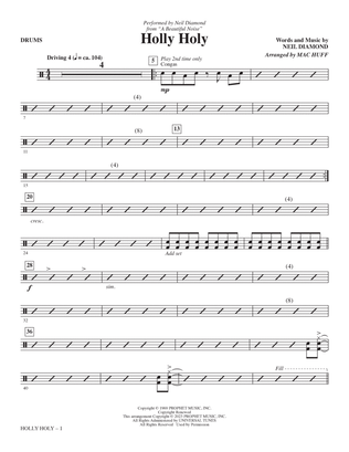 Holly Holy (from A Beautiful Noise) (arr. Mac Huff) - Drums