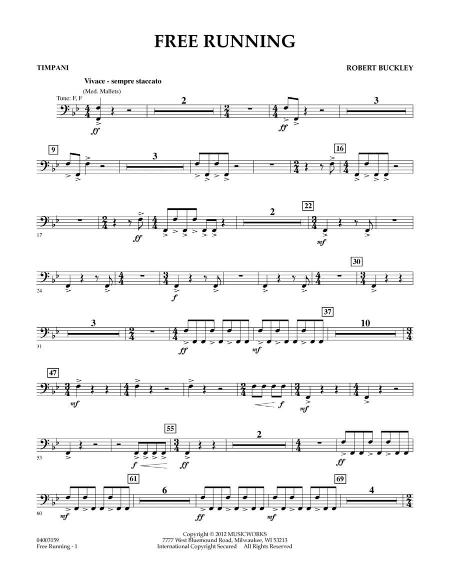 Free Running - Timpani Free Running - Timpani Concert Band scores gallery preview page 1