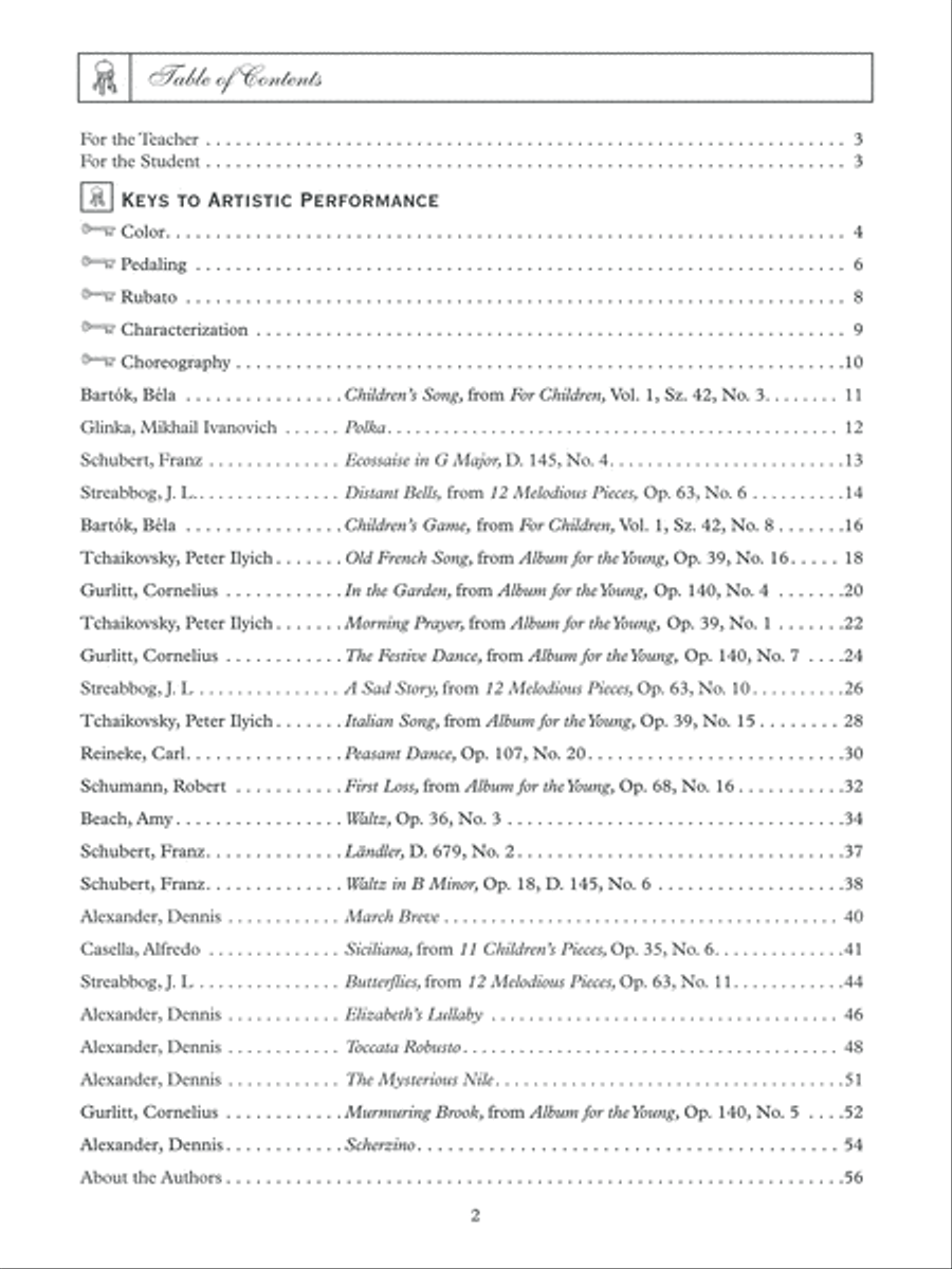 Keys to Artistic Performance, Book 1 image number null