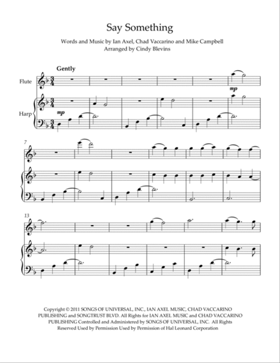 Say Something Flute scores gallery preview page 2