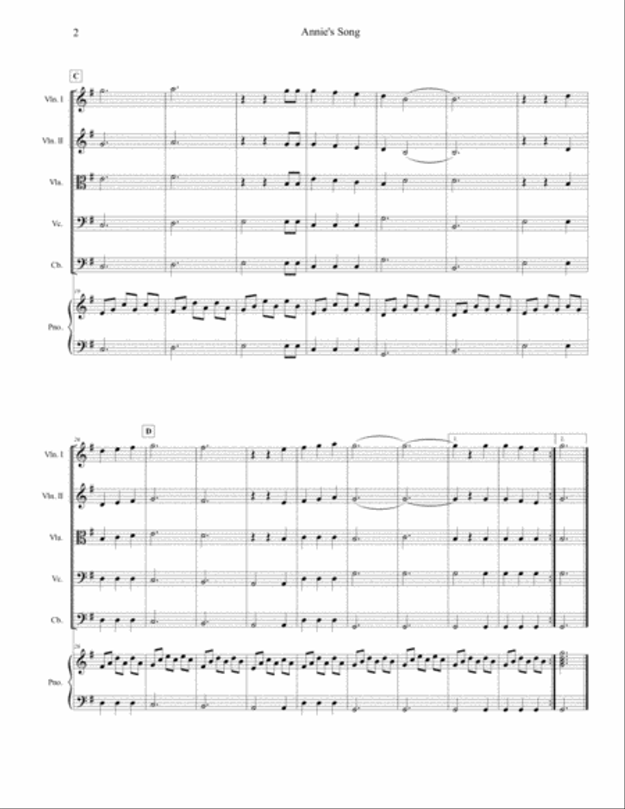 Annie's Song String Orchestra scores gallery preview page 2