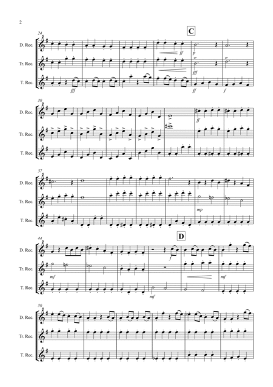Symphony No.40 (1st movement) for Recorder Trio Small Ensemble scores gallery preview page 2