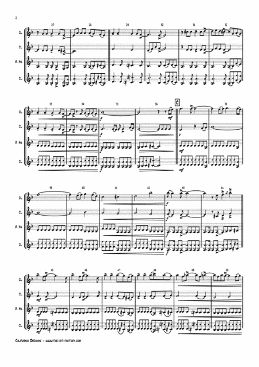 California Dreamin' Woodwind Trio scores gallery preview page 2
