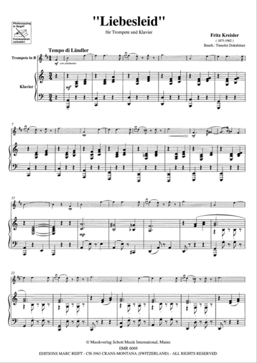 Liebesleid Cornet scores gallery preview page 4