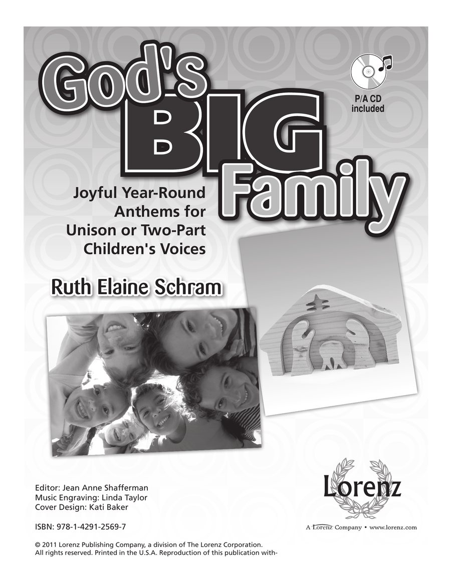 God's Big Family - Songbook with P/A mp3s Unison Choir scores gallery preview page 1