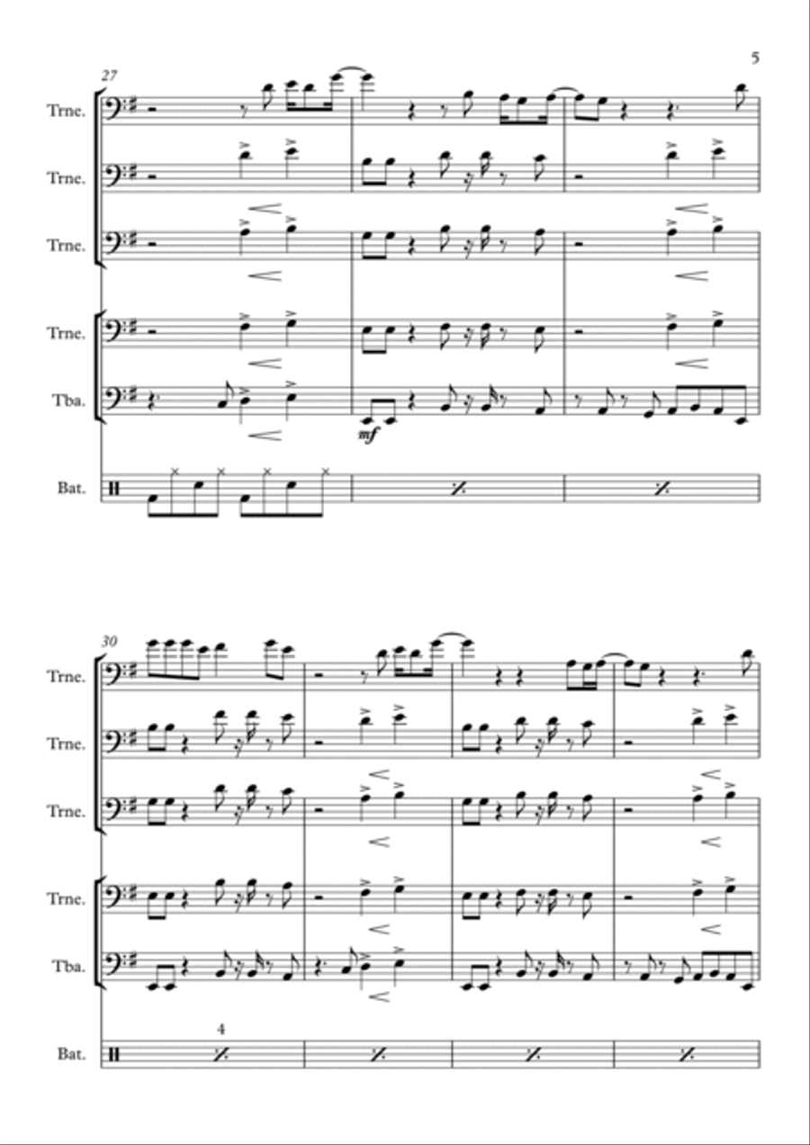 Jota Quest - Arranjo para Grupo de Metais Brass Ensemble scores gallery preview page 5