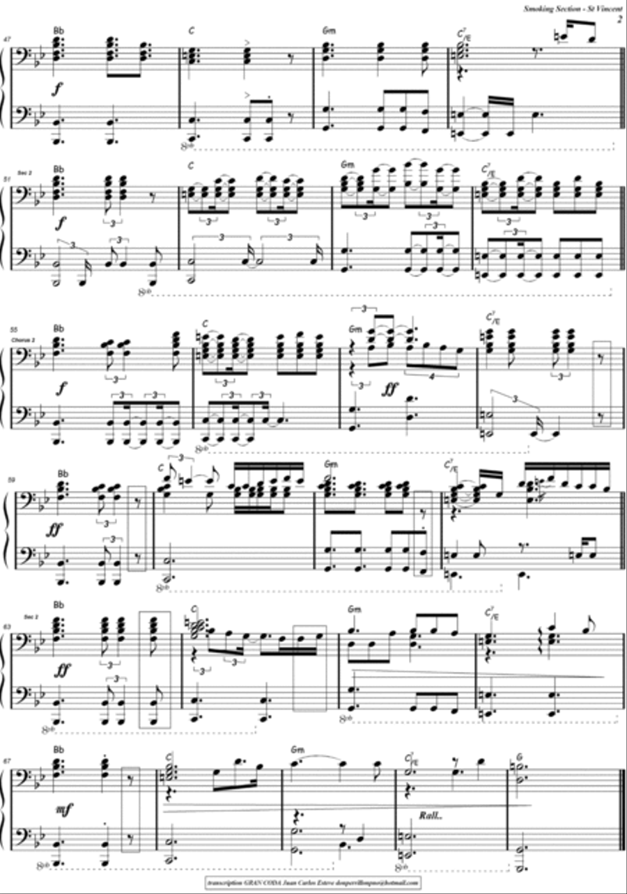 Smoking Section Piano Solo scores gallery preview page 2