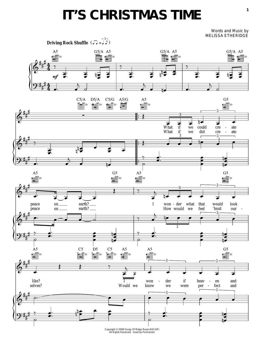 It's Christmas Time It's Christmas Time Piano, Vocal, Guitar scores gallery preview page 1
