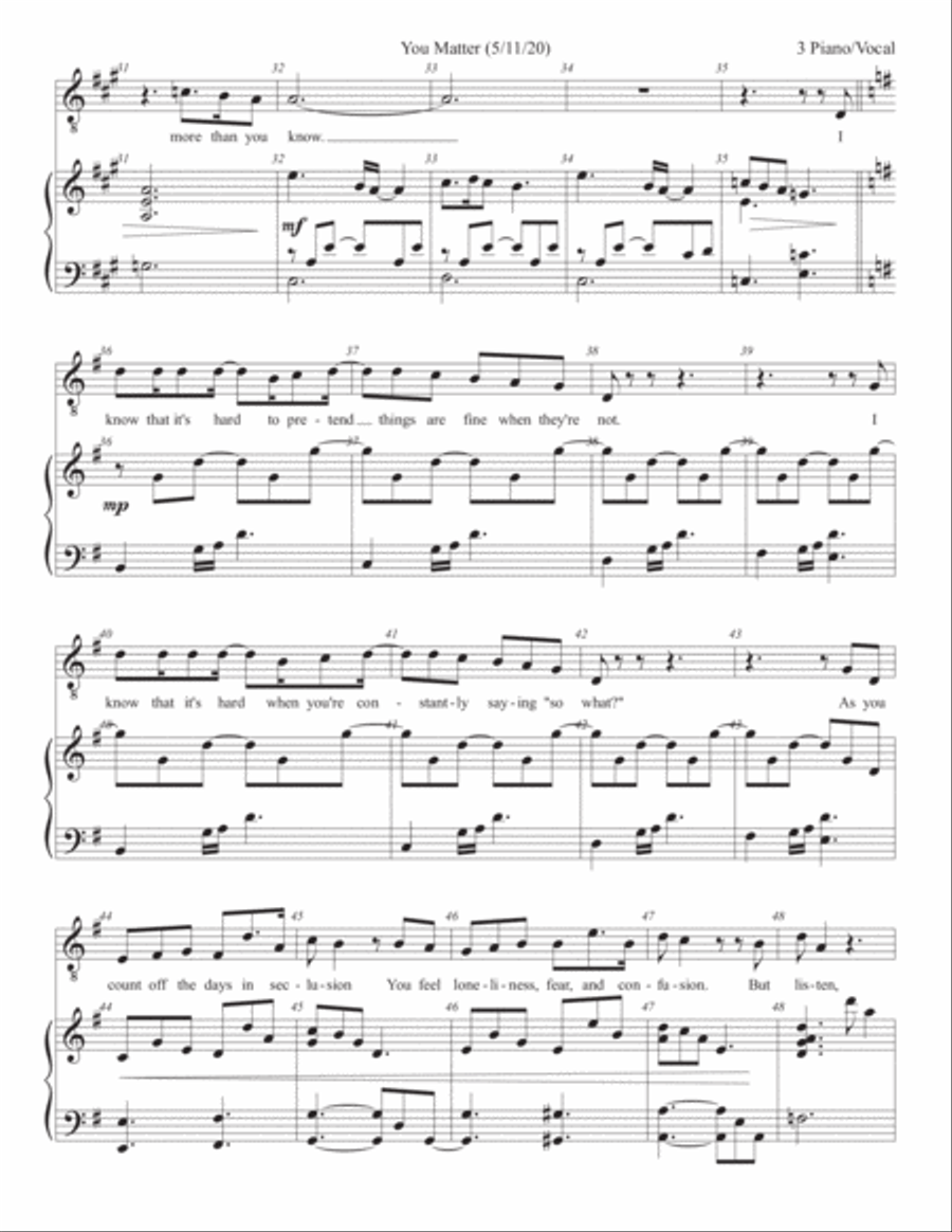 You Matter Tenor Voice scores gallery preview page 3