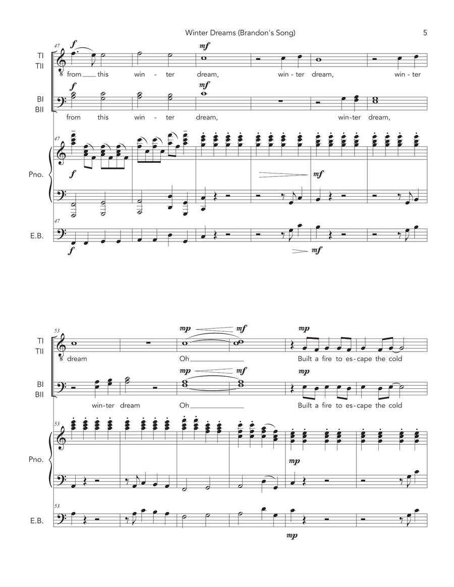 Winter Dreams Brandon S Song TTBB scores gallery preview page 5