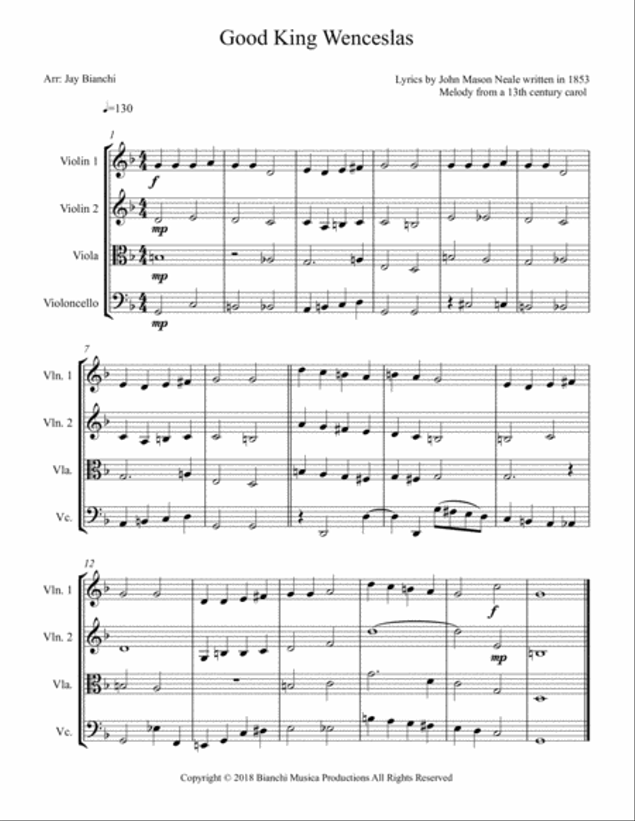 Jay's Jazzy Christmas String Quartets String Quartet scores gallery preview page 2