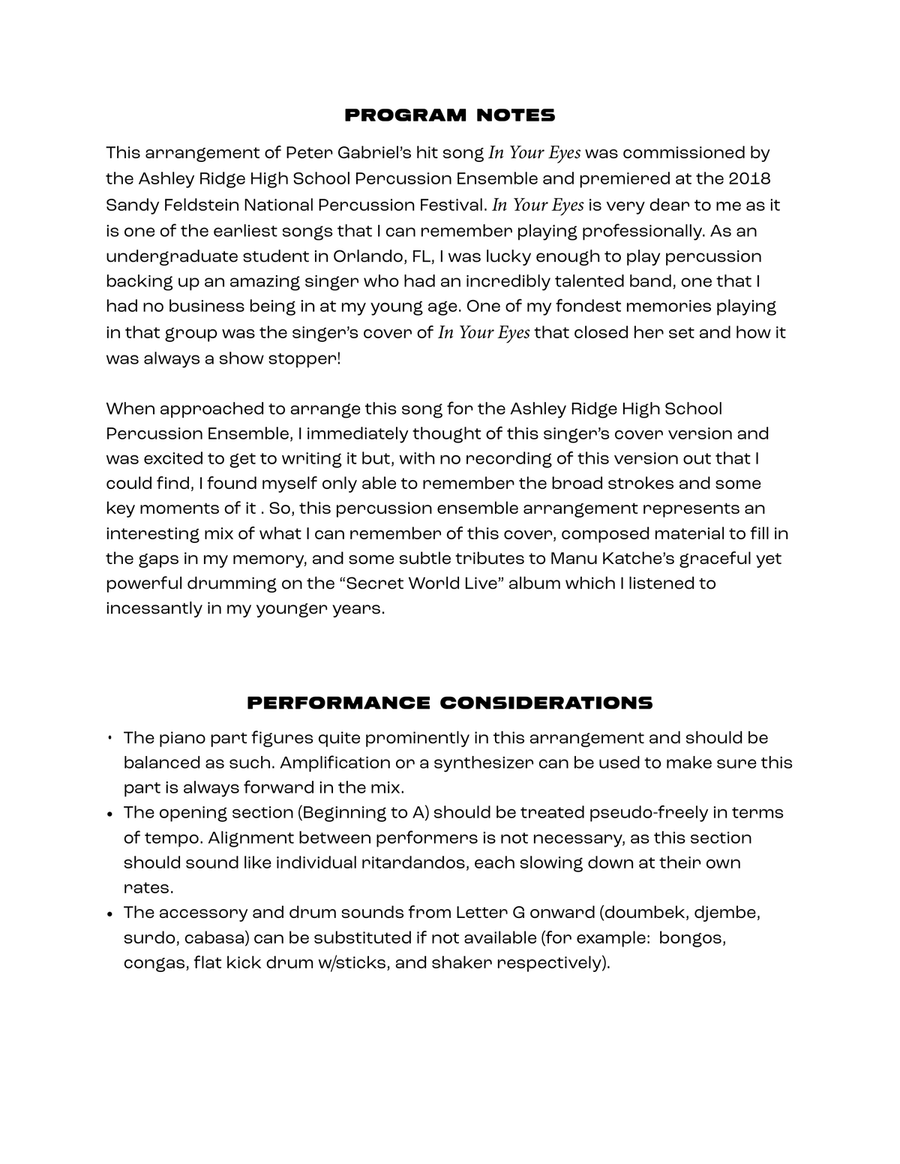In Your Eyes Percussion Ensemble scores gallery preview page 2