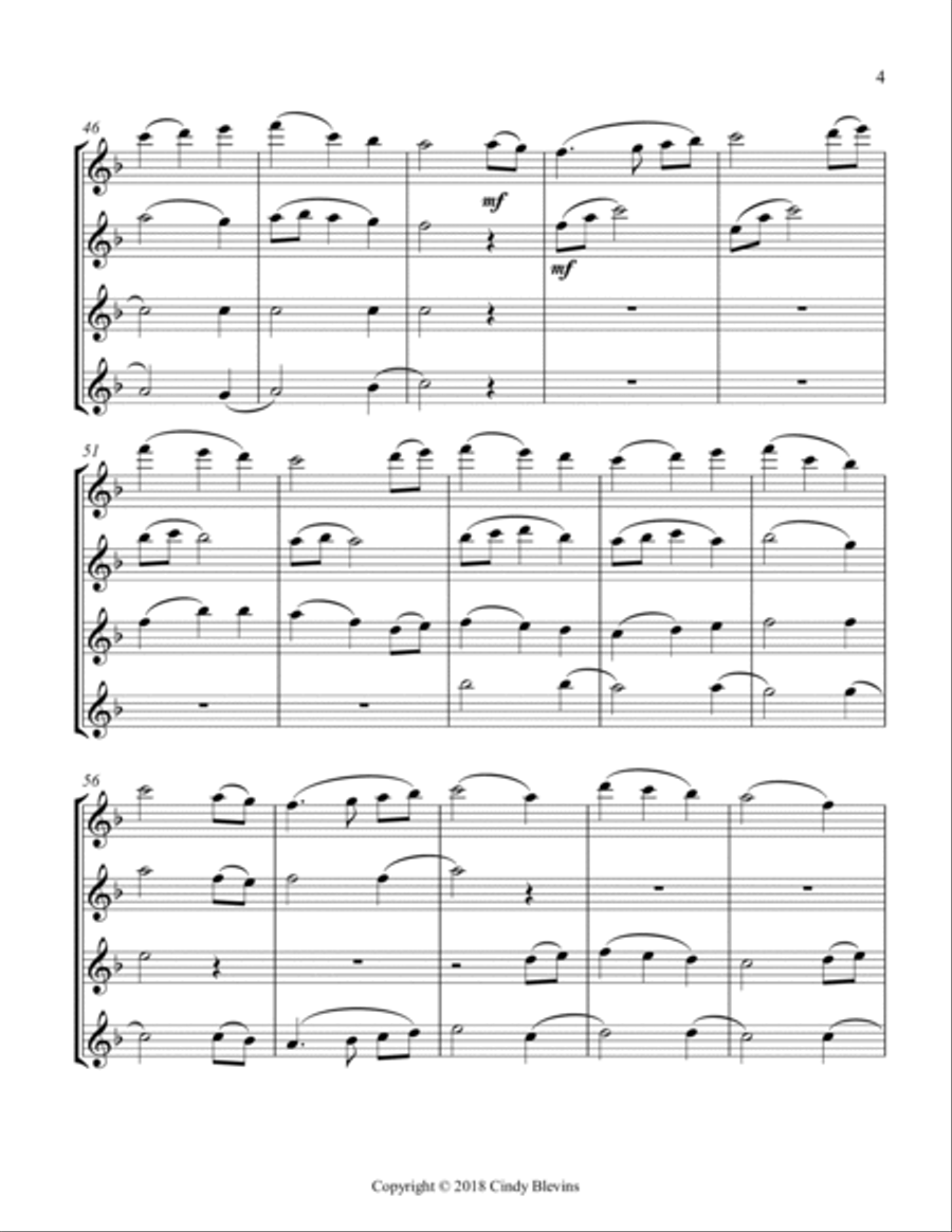 The First Noel, for Flute Quartet Flute Quartet scores gallery preview page 5