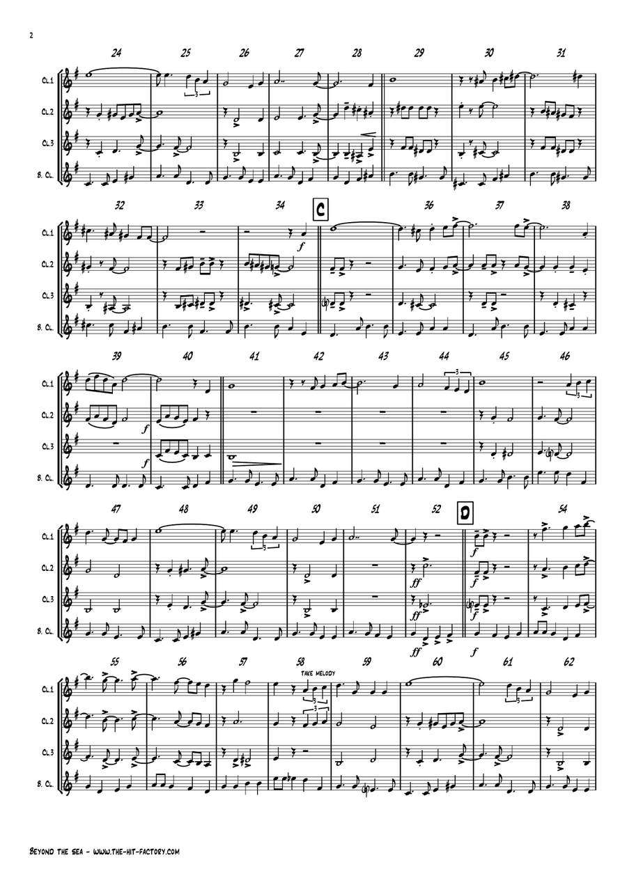 Beyond The Sea Woodwind Quartet scores gallery preview page 2