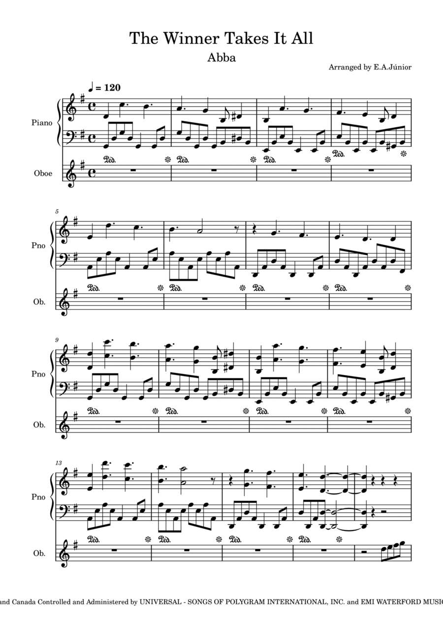 The Winner Takes It All Piano scores gallery preview page 1