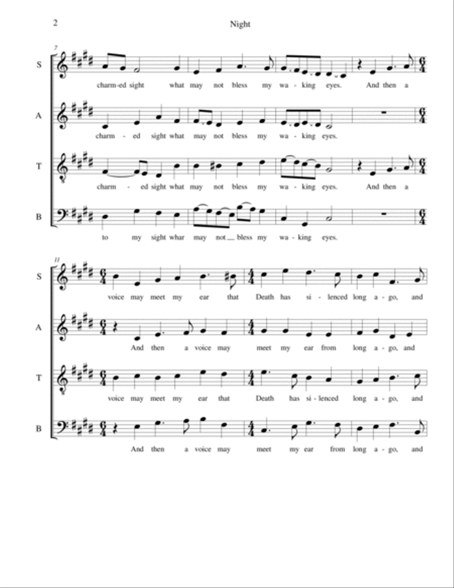 Night Night 4-Part scores gallery preview page 2