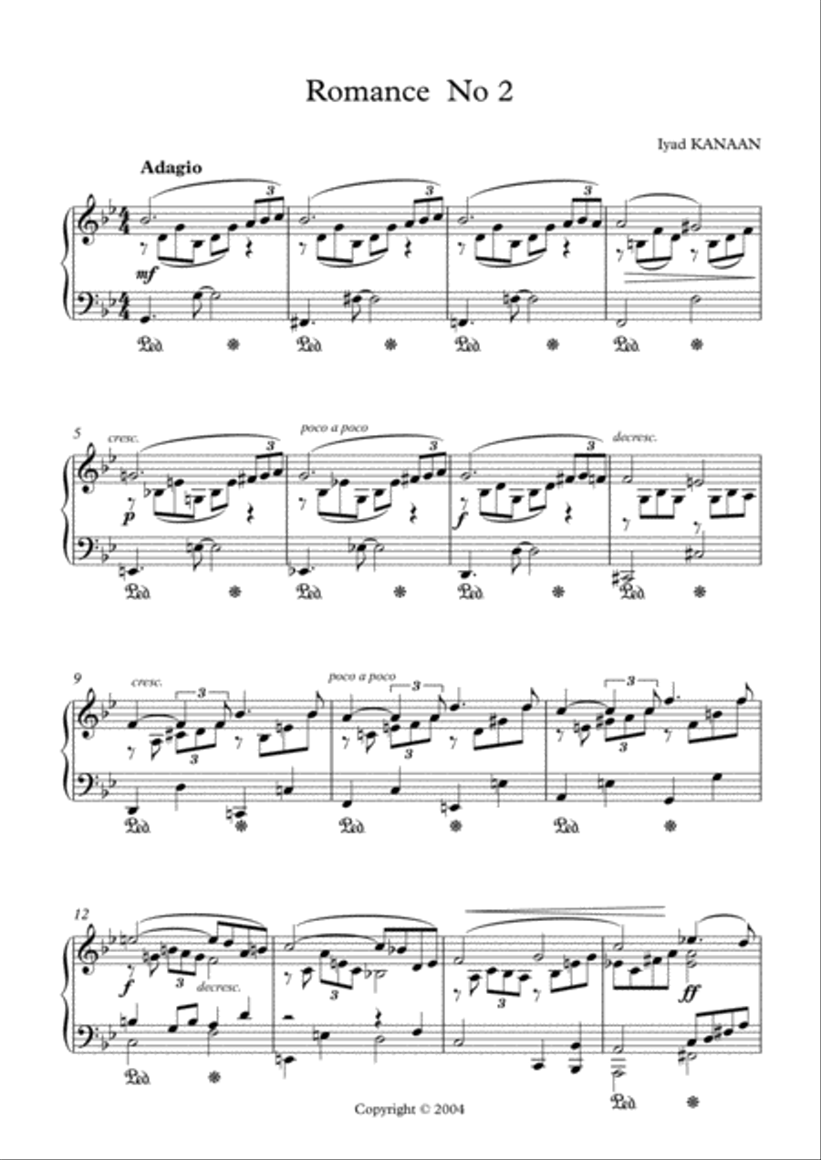 Romance No 2 For Piano Piano Solo scores gallery preview page 2