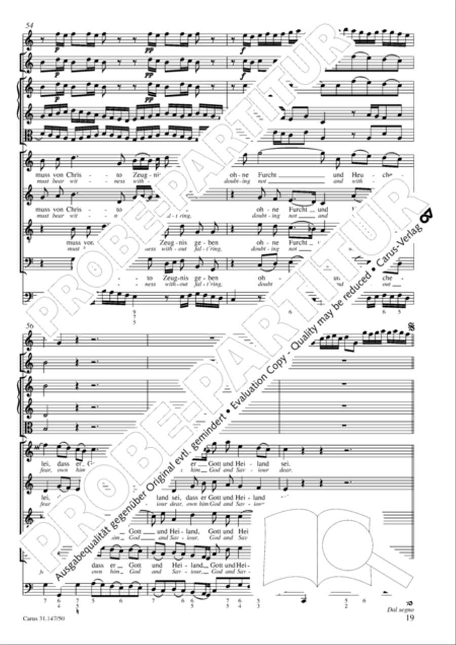 Heart and mouth and thought and action (Herz und Mund und Tat und Leben) (Herz und Mund und Tat und Leben) 4-Part scores gallery preview page 20