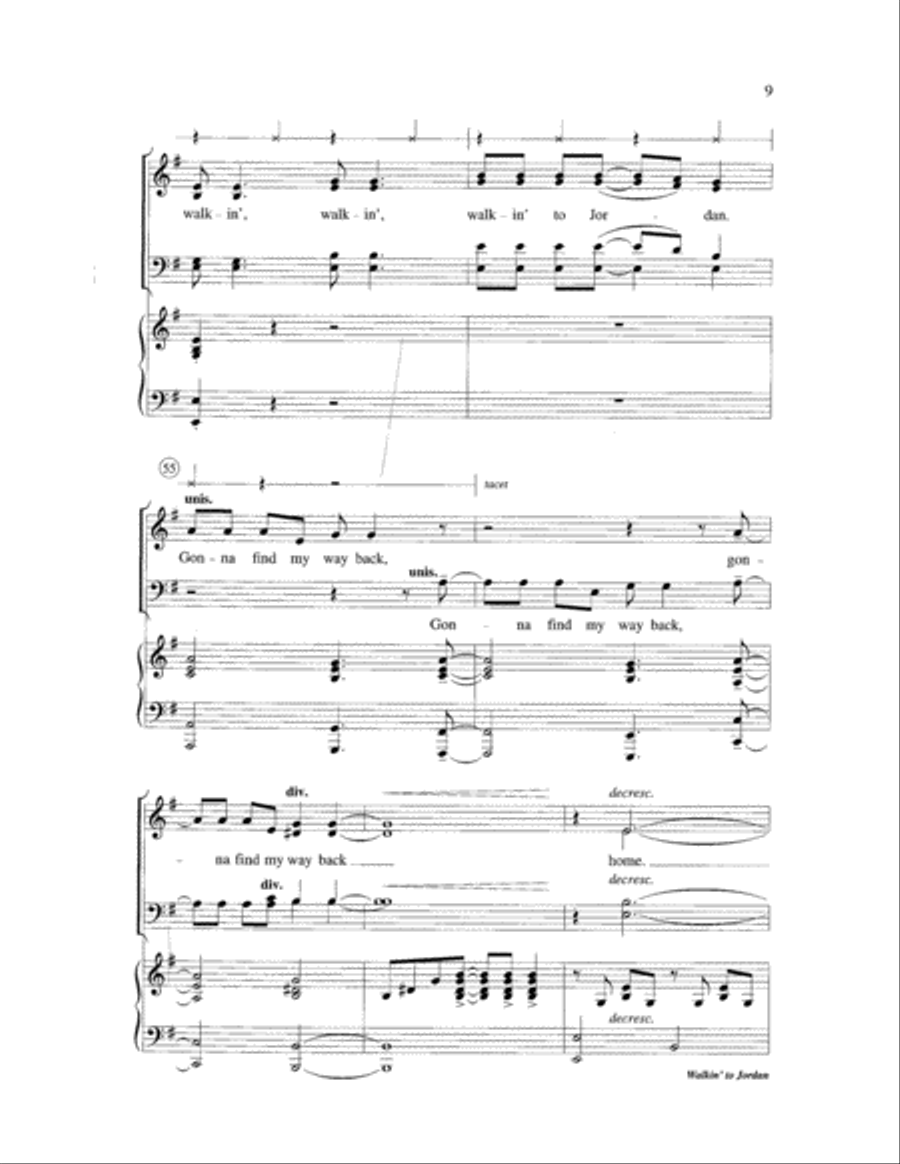 Walkin' to Jordan 4-Part scores gallery preview page 9