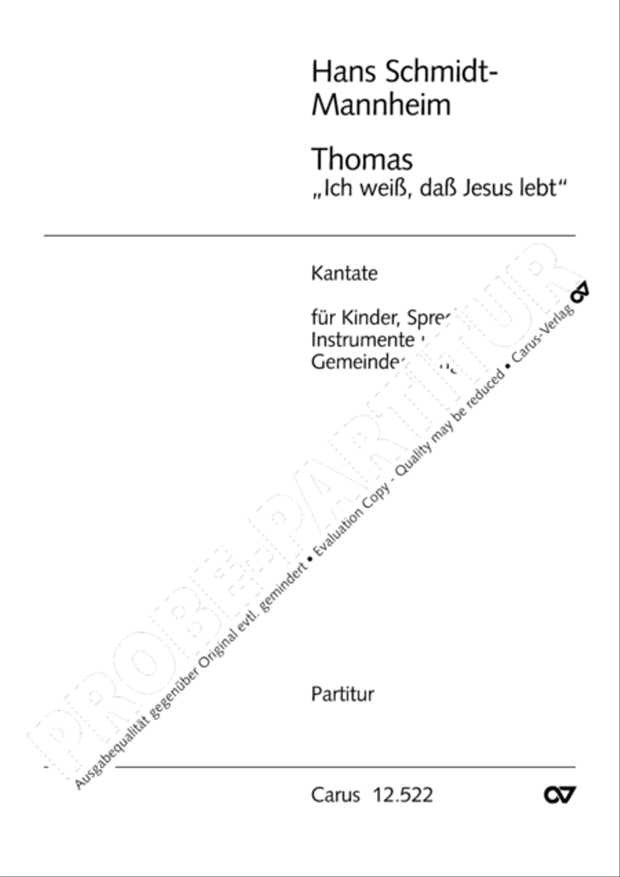Thomas, ich weiss, dass Jesus lebt 2-Part scores gallery preview page 2