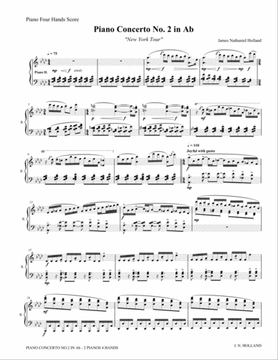 Jazz Piano Concerto No 2 in Ab New York Tour by James Nathaniel Holland 2 Pianos, 4-Hands scores gallery preview page 5