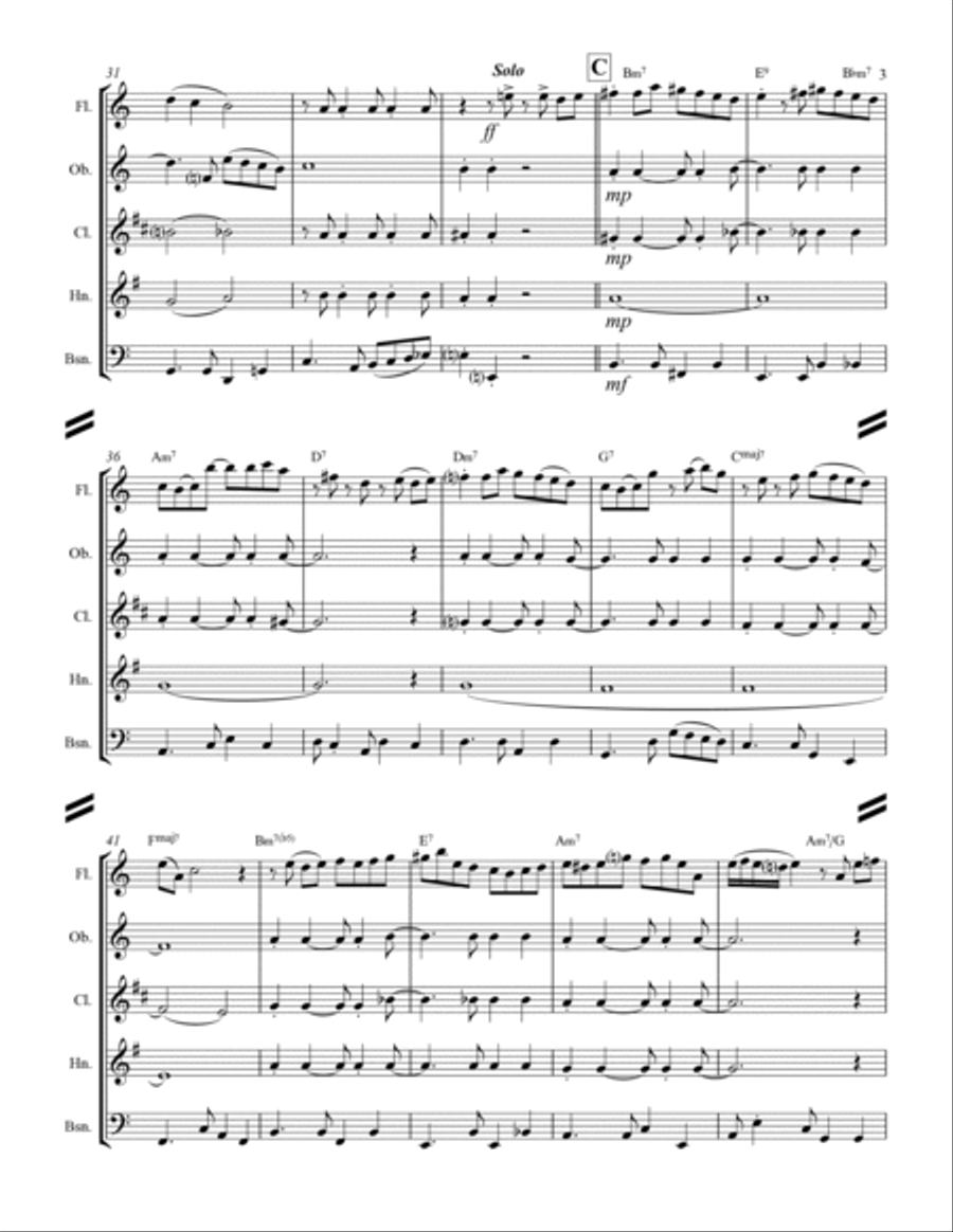 The Shadow Of Your Smile Woodwind Quintet scores gallery preview page 4