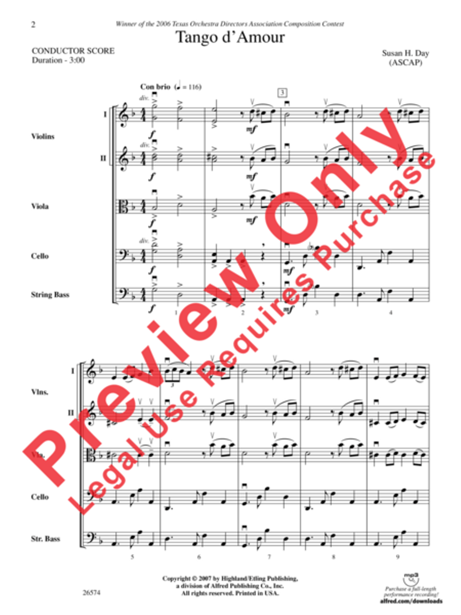 Tango d'Amour String Orchestra scores gallery preview page 3