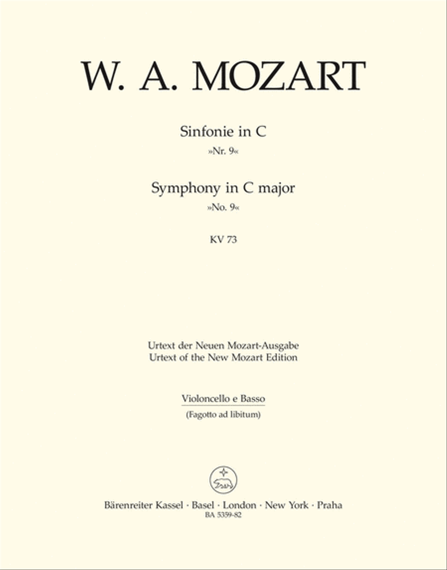 Symphony, No. 9 C major, KV 73(75a) Double Bass scores gallery preview page 1