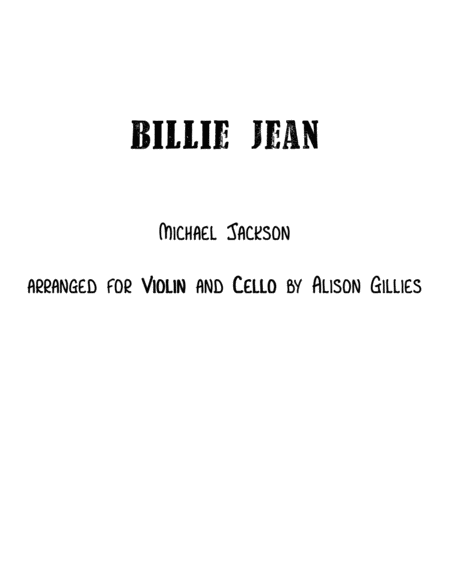Billie Jean - String Duo (vln/vc) image number null