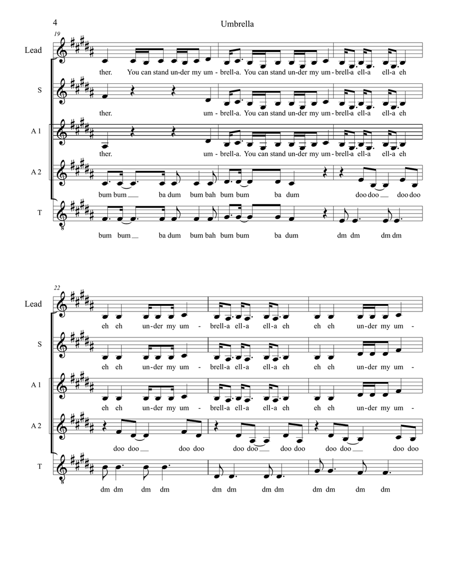 Umbrella Umbrella 4-Part scores gallery preview page 4