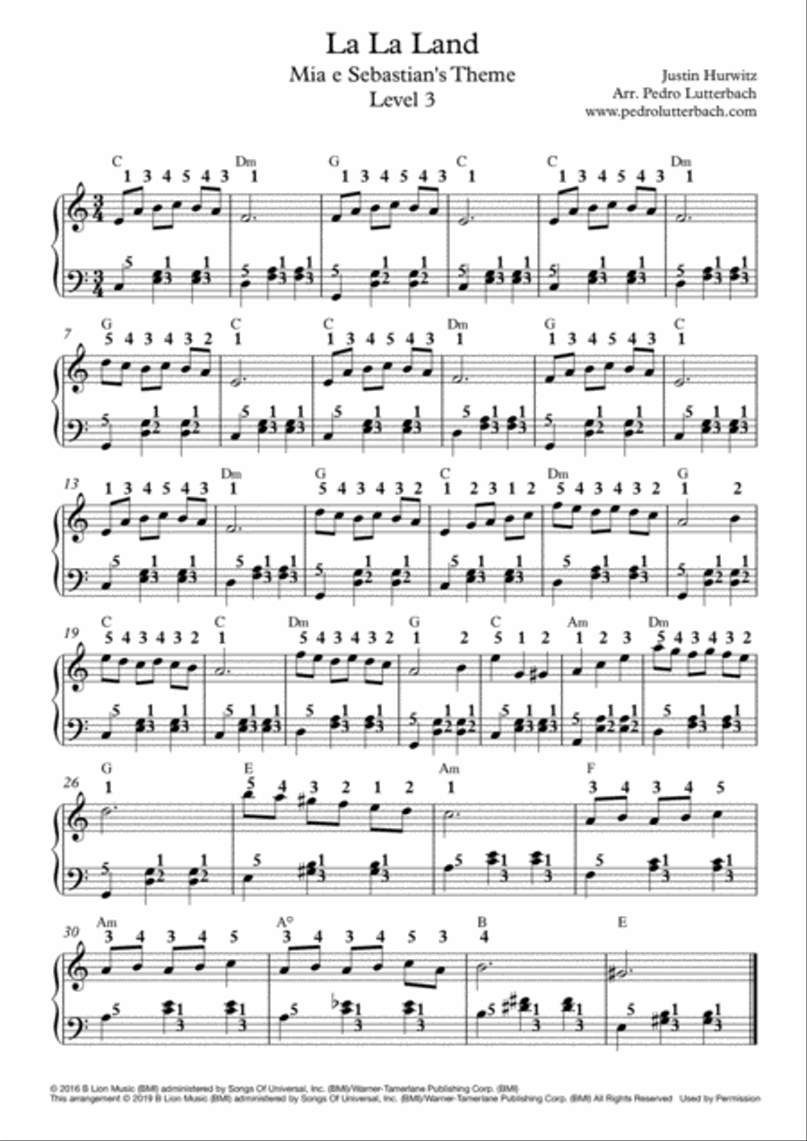 Mia & Sebastian's Theme Piano Solo scores gallery preview page 1