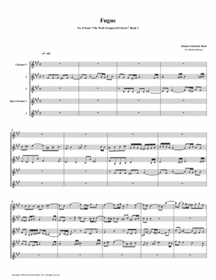 Fugue 08 from Well-Tempered Clavier, Book 2 (Clarinet Quintet)
