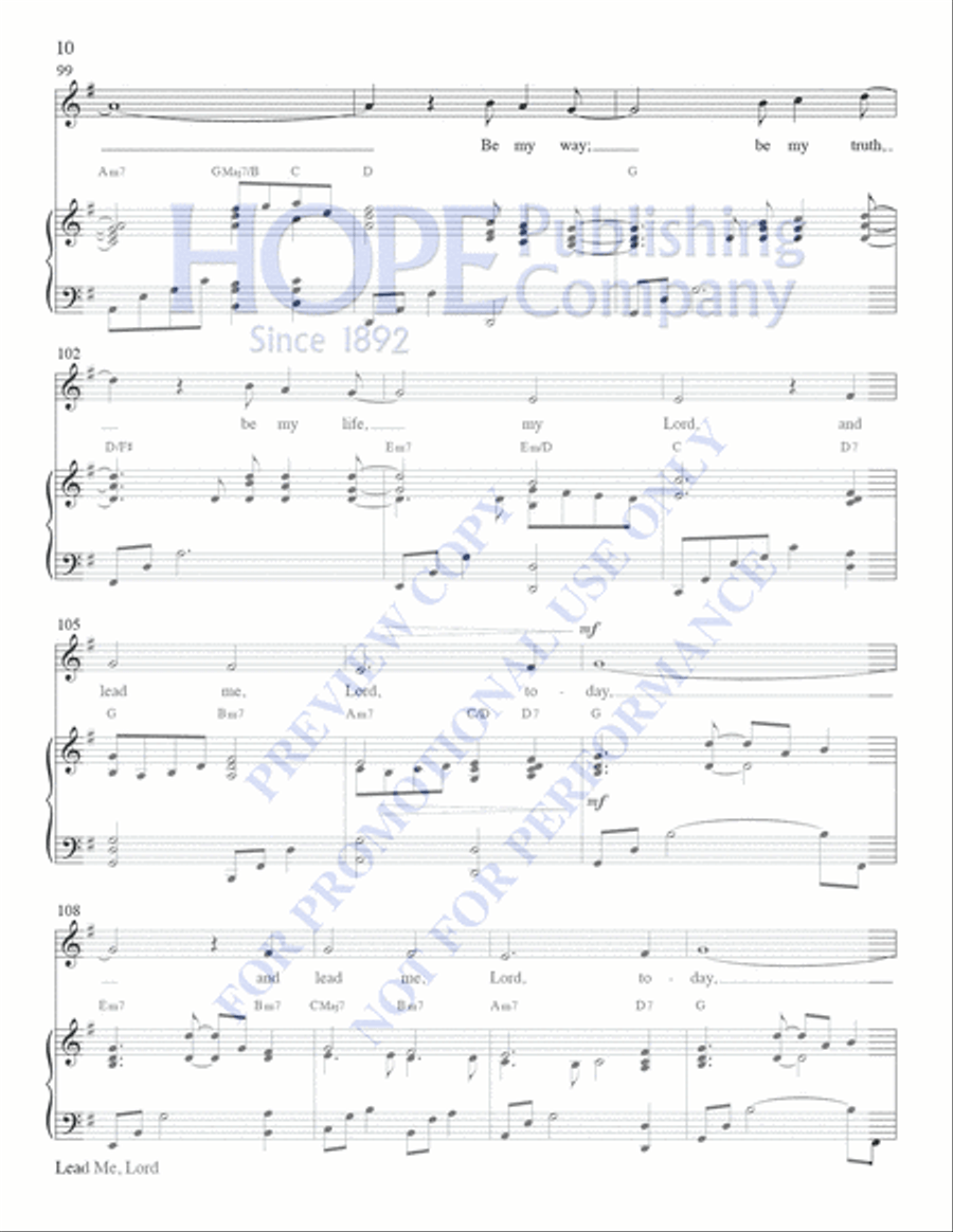 Lead Me, Lord Voice Solo scores gallery preview page 10
