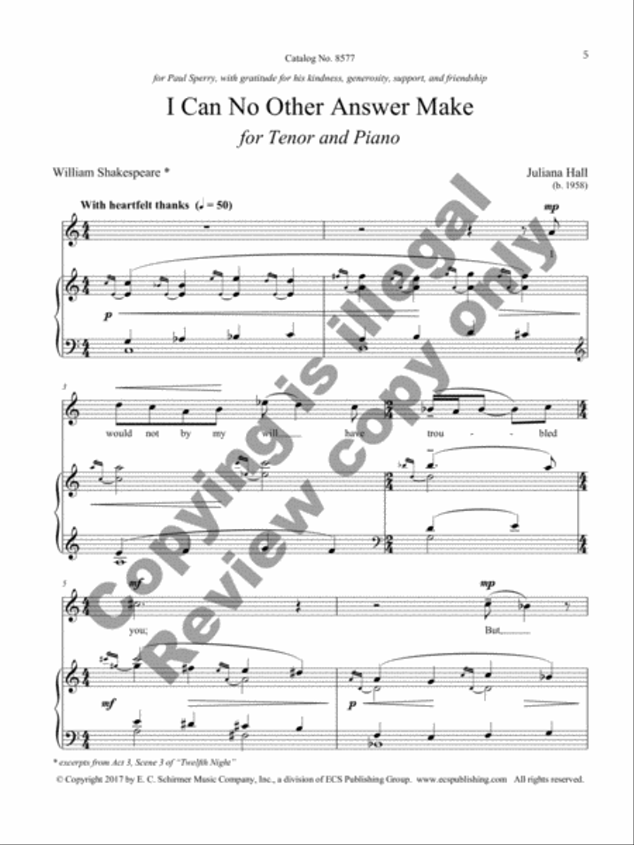 I Can No Other Answer Make Tenor Voice scores gallery preview page 6