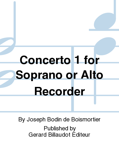 Concerto 1 For Soprano Or Alto Recorder