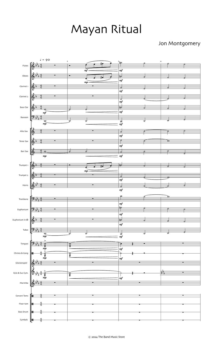 Mayan Ritual Concert Band scores gallery preview page 3