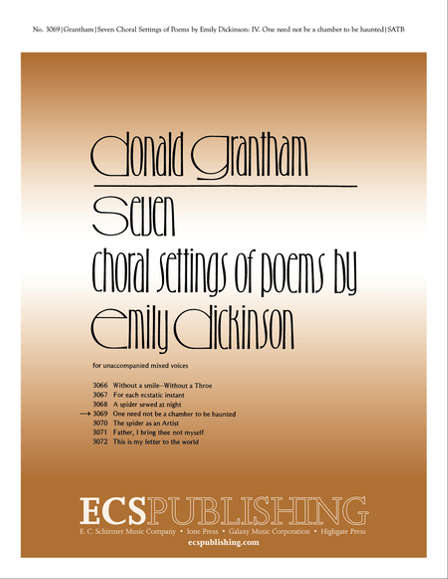 Dickinson Settings: One Need Not be a Chamber 4-Part scores gallery preview page 1