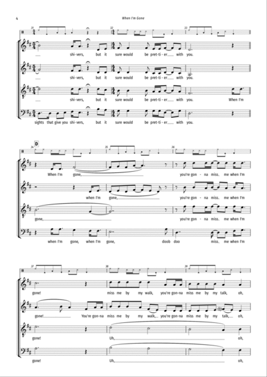 Cups (when I'm Gone) 4-Part scores gallery preview page 4