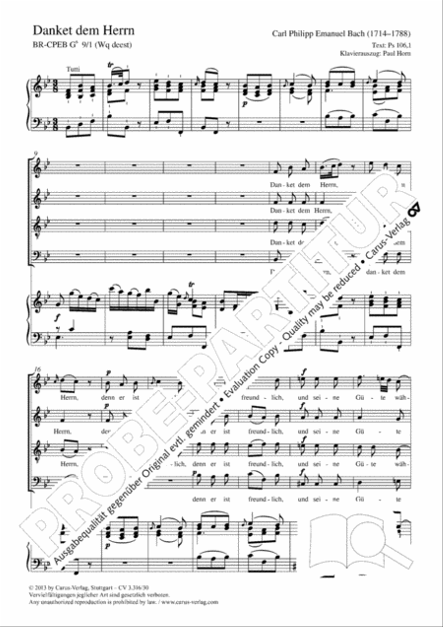 Danket dem Herrn 4-Part scores gallery preview page 2