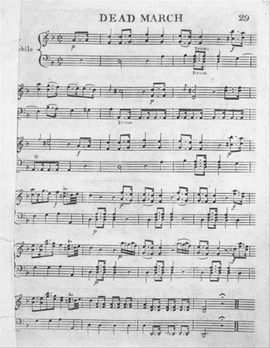 (1) Dead March. (2) Lamentation for the Death of Rolla Trombone scores gallery preview page 1
