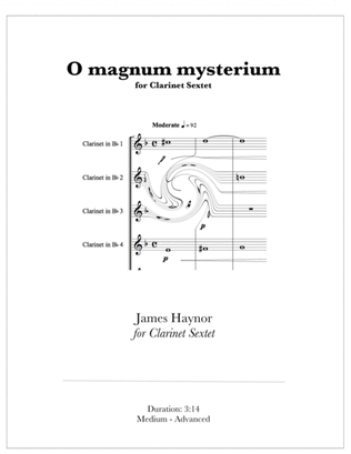 O magnum mysterium for Clarinet Sextet