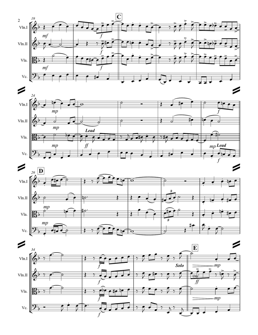 Fly Me To The Moon (in Other Words) String Quartet scores gallery preview page 3