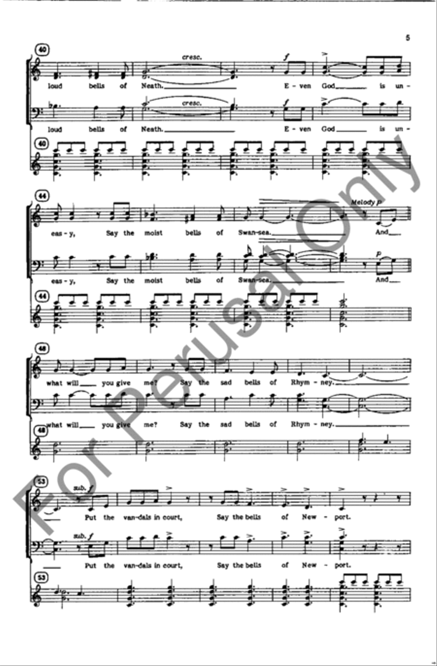 The Bells Of Rhymney The Bells Of Rhymney 4-Part scores gallery preview page 4