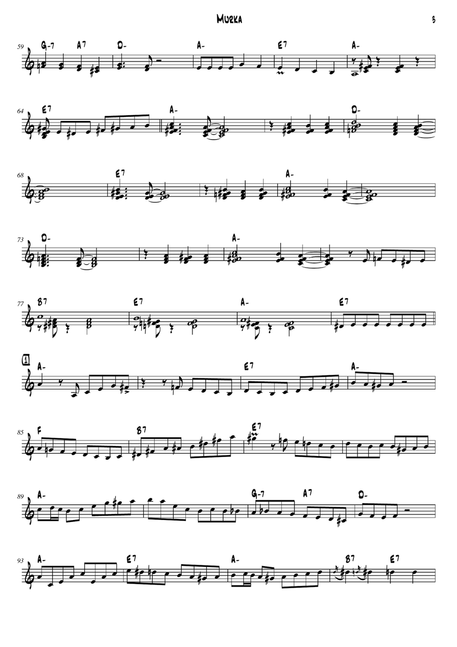 Murka (Russian Folk Song) - Arranged for Gypsy Jazz Accordion Accordion scores gallery preview page 3