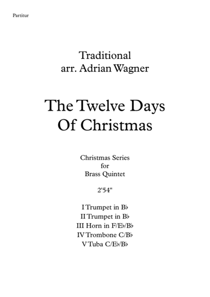 "The Twelve Days Of Christmas" Brass Quintet arr. Adrian Wagner image number null