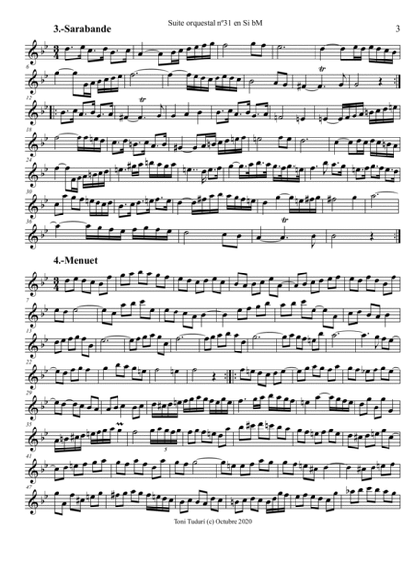 Suite in baroque style nº31 in Bb Major - (string quartet version)