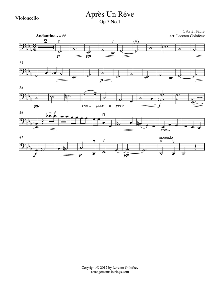 Apres Un Reve String Quartet scores gallery preview page 4