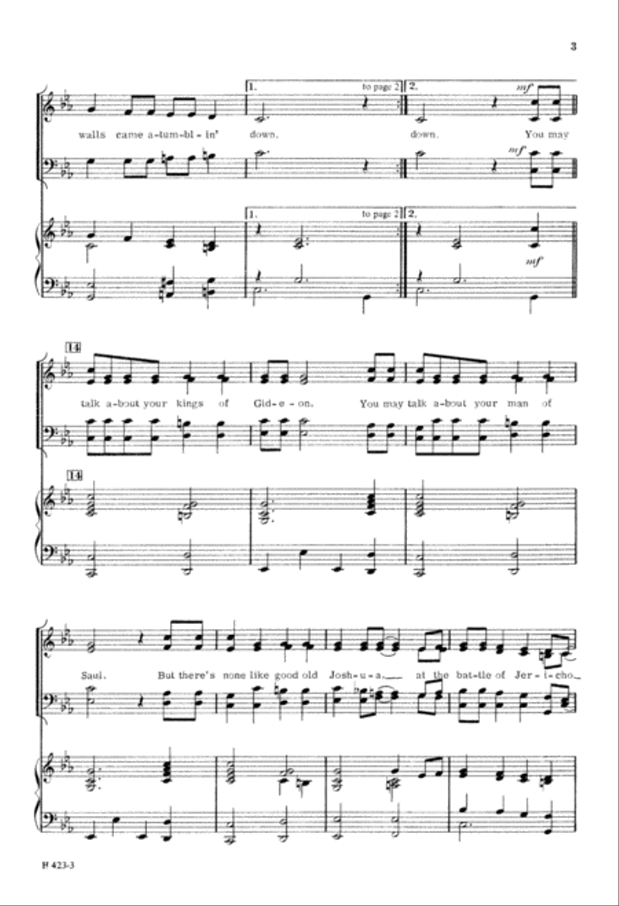Joshua Fit the Battle of Jericho 4-Part scores gallery preview page 4
